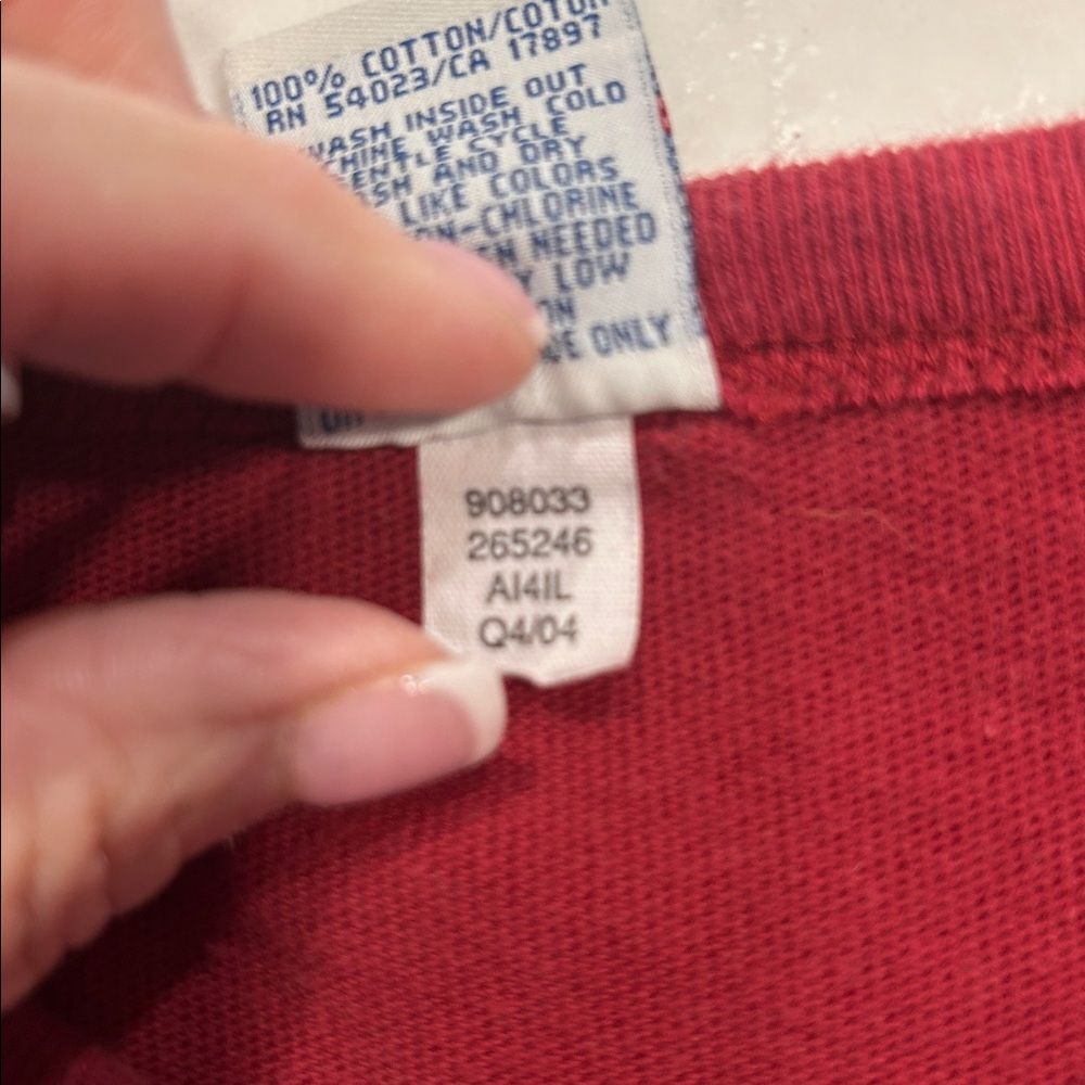 Vintage Y2K Old Navy Crimson Embroidered Letters Long Sleeve Tee Small - Picture 5 of 8